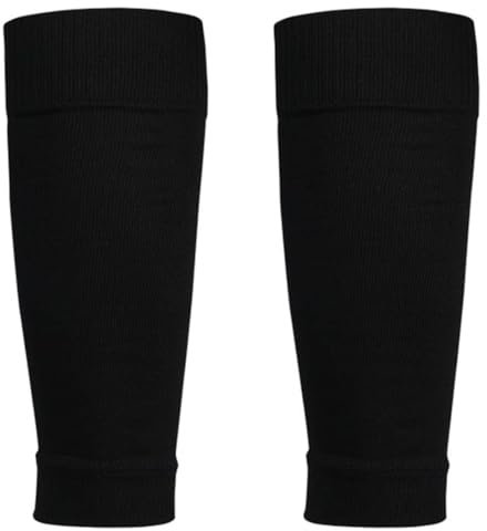 OQKAHIV Beinsocken, Fußball-Beinsocken - Fußball Schienbeinschoner Socken, Atmungsaktiv, Beinlinge für Kinder und Anfänger - Geeignet für Fußballspiele, 1 Paar (Schwarz)