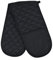 Double Oven Gloves With Maximum Heat Protection, Black Double Oven Mitts With Silicone Resistant Grip Cooking Glove For Kitchen, Modern Oven Mitt & Potholder.