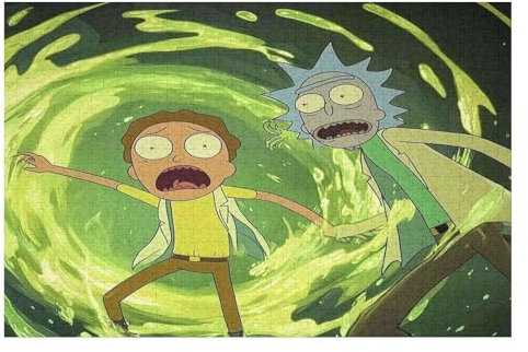 Jigsaw Puzzles For Adults 2000 Pieces Rick And Morty Puzzles Educational Games Brain Challenge Puzzle Sets Halloween Decorations 2000 PCS