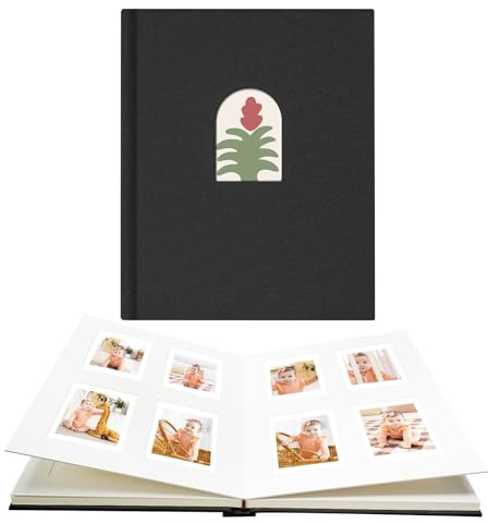 Vienrose Instax Mini Photo Album 104 Pockets for 2x3 Photos Grey | Writing Space, Arch Front Window, Acid Free PVC Free, Fujifilm Mini 12 11 9 40, PIC 300 SocialMatic Zip, Wedding Keepsake