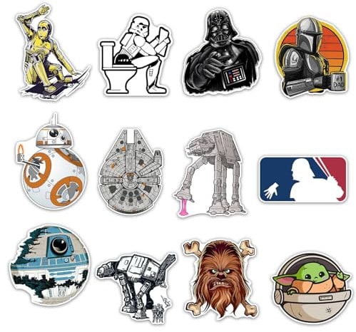 GTOTd Universe Movie Fridge Magnet (12 Packs) Wars Movie Merch Decorations Bumper Decal Metal Flexible Reusable Vinyl Magnetic Decor Teens
