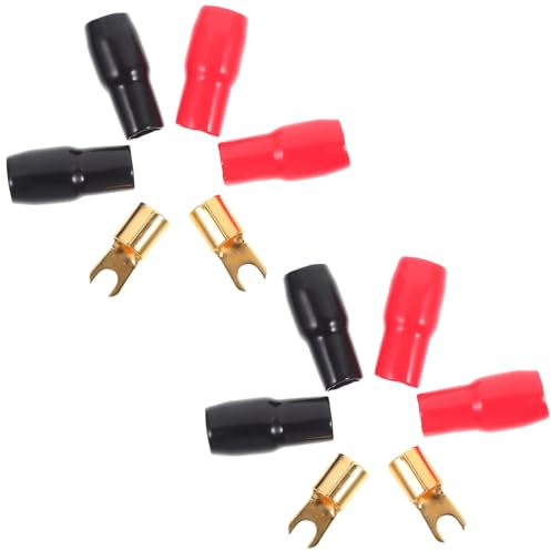 GLEAVI 5 Paar Lautsprecher Kabel Flachstecker 4 Terminal Adapter für Lautsprecher Bananenstecker