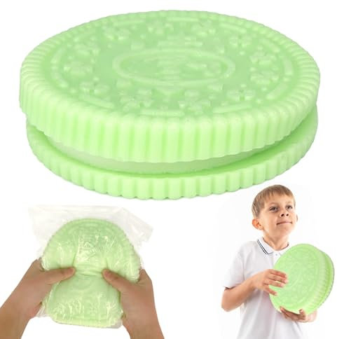 Felicify Kekse Squishy XXL, Keks Squishy Toy, Fufu Squishy Groß, Keks Stress Relief Squishy Spielzeug, Antistress Spielzeug, Fidget Spielzeug für Erwachsene (Grün)