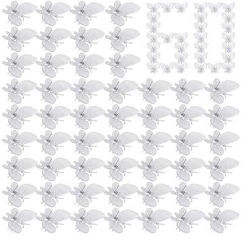 60 Stücke Pflanzenclips Transparent Pflanzenklammern Orchideen Klammern Schmetterling-Form Orchideen Clips Garten Pflanzen Clips Blumenklammern Kunststoff Klammern für Unterstützen und Halten Pflanze