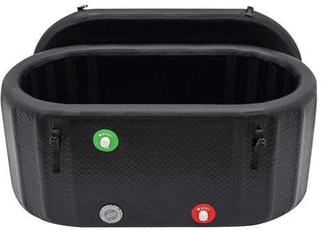 JJsdwin 370L Eisbad Tonne, Faltbare Badewanne Outdoor mit Aufblasbare Pumpe, Eisfass Eisbaden für Athleten, Erwachsene, Ice Bath Tub, 150 x 80 x 75 cm, Schwarz