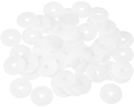 QUARKZMAN 55Pcs Rondelles Nylon M4 Rondelle Plate 4mm ID 20mm OD 1mm Épais Entretoises en Plastique pour Vis et Boulons, Réparation de Plomberie de Robinet de Jardin, Blanc