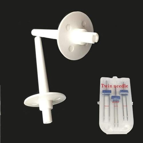 2 Stück Spulenstift + Packung Nadel extra Zwillingsnadel für Brother, Nähmaschinenteile und Zubehör B373, B375, BC2100WT, BM2600, CE4000#130920021/13092001/130920051, Kunst, Handwerk und Nähen, 2