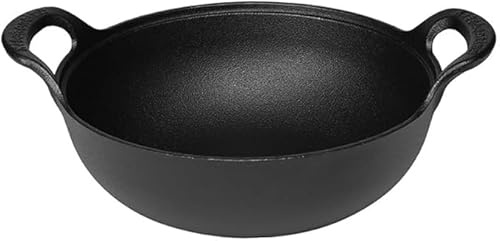 VONOTO Cast Iron Wok with Handles, Suitable for Induction Electric Gas All Stoves (9 inch)
