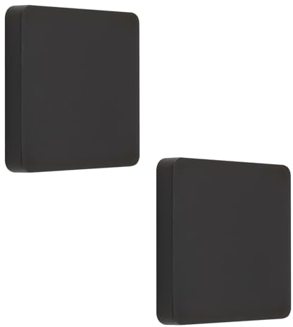 UFURMATE Placca da parete vuota, 2 pezzi, in plastica, senza viti, 1 uscita, per interruttori della luce inutilizzati (nero, 60 x 60 mm)
