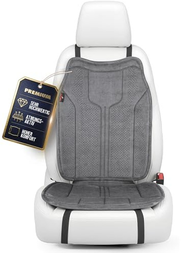 Walser Cuscino Premium Auto Nubo, 1 Protezione Antracite, Coprisedile Anteriore Alta Qualita Look Alcantara, Protezione per Posizione Anteriore