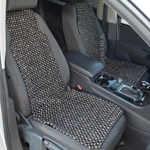 Generisch Autositzauflage aus Holzperlen – Massage Sitzauflage Auto, Rückenstütze, atmungsaktiv & kühlend, universell für PKW, LKW & Büro, Holzperlen Sitzauflage (Schwarz)