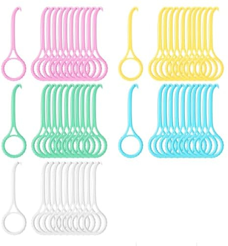 50 Pcs Aligner Removal Tool, Retainer Remover Tool, Hook for Tooth Cleaning, for Removing Braces and Oral Care (White, Yellow, Pink, Green, Blue)