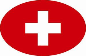 U24 Autocollant pour voiture Suisse ovale 10 x 6,5 cm
