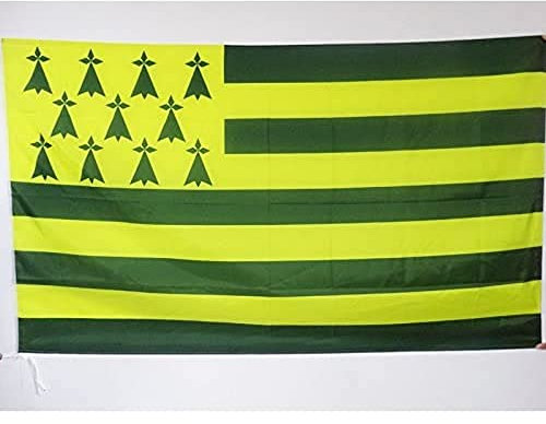 AZ FLAG Bandiera Bretagna MELEN HA GWER 90x60cm - Bandiera Bretagna Verde E Giallo 60 x 90 cm Foro per Asta