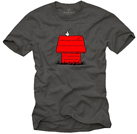 Maglietta Snoop Dog - T-Shirt con Stampa Cane Swag Hipster Uomo Grigio XL