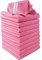 Microfibre Cleaning Cloths, 40cm x 30cm - Pack of 10, Pink, Machine Washable, Polishing, Waxing & Dusting Cloth, Lint-Free, Kitchen Towel, Car Cleaning, Microfiber