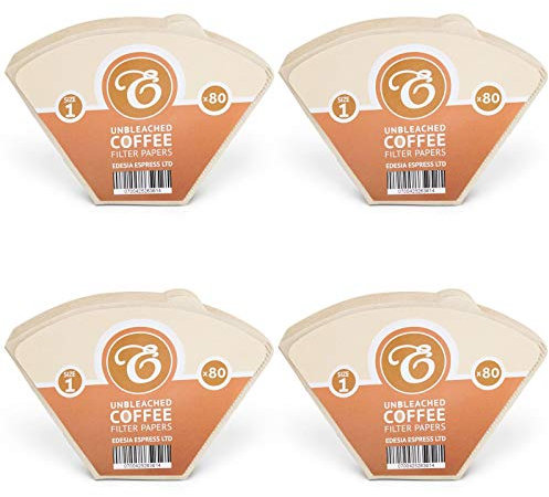 EDESIA ESPRESS - 320 filtres à café coniques en papier - non blanchis - taille 1