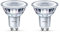 Philips LED Classic GU10 Lampe, 35 W, klar, warmweiß, 2er Pack