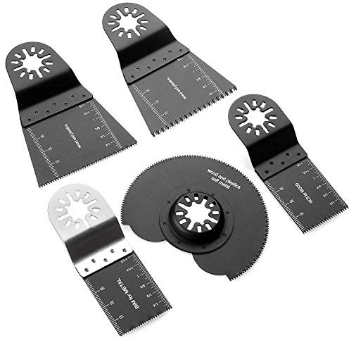 ASelected 5 Pcs Oscillating Multitool Blades for Fein Multimaster Bosch Black and Decker Chicago Craftsman Bolt-on Makita
