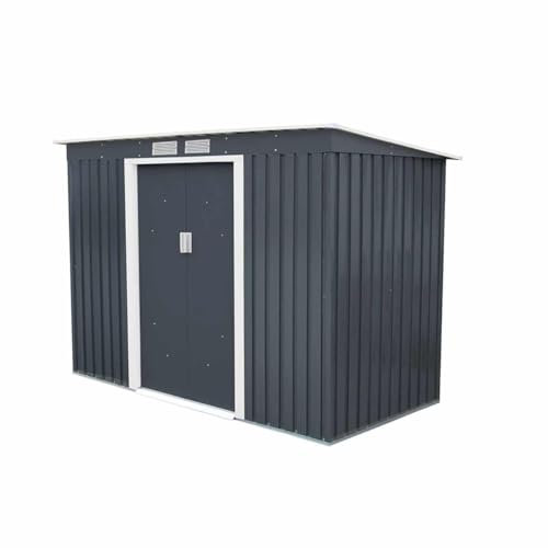 Gardiun Abri de Jardin en Métal Reading 3,16 m² 121x261x176 cm Ext. Acier Galvanisé Gris Anthracite