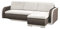 mb-moebel kleines Ecksofa Sofa Eckcouch Couch mit Schlaffunktion und Bettkasten L-Form Polstergarnitur große Farbauswahl - VERO I (Ecksofa Rechts, Beige + Hellbraun)