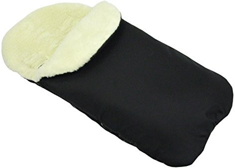 Rawstyle Universal Winterfußsack aus LAMMWOLLE (Schwarz) für Babyschale z.B: Maxi-Cosi, Römer etc. Wintersack Fußsack Wolle NEU