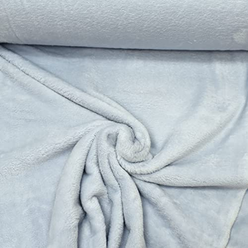 MAGAM-Stoffe Paula Fleece Stoff Uni Antipilling Meterware 50cm (10. Hellblau)