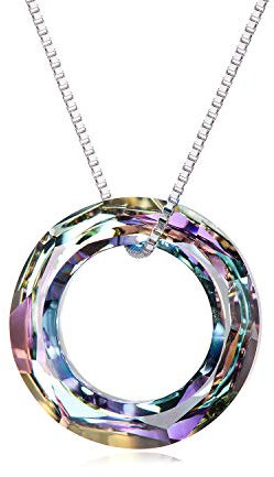 AOBOCO Sterling Silber Ewige Liebe Halskette, Freundschaft Hochzeit Jubiläum Schmuck Geschenke für Frauen Mädchen Frau Mutter Freundin Beste Freundin Schwestern (Vitrail Light-20mm)