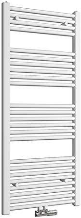 Heilmetz Badheizkörper 120 x 50cm Handtuchheizkörper Weiß 513W Handtuchtrockner Mittelanschluss Unten Handtuchheizkörper Handtuchwärmer Leistung Heizkörper bad trocknen Einlaggig gerade