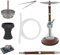 Skynet® ENZO Shisha Set Hookah 62cm Holz Wood Optik V2A Edelstahl + LED + Davinci Steinkopf | Wasserpfeife Komplett Silikonschlauch Holzmundstück Kaminaufsatz 18/8 Schliff schöne Bowl (Brown Cookie)