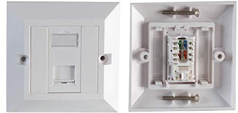 PRO SIGNAL PSG91592 1-Gang Single Socket RJ45 Cat6 Faceplate, White