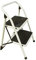 Escalera 2 peldaños Extra Anchos, Taburete Plegable, peldaños y Patas Antideslizantes, Casual, Blanco