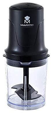Masterpro - Minitritatutto 200W, linea Foodies, lame in acciaio inox, recipiente da 360ml e base antiscivolo