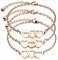 INBLUE 2～3 PCS Personalisierte Herzform Armbänder Set Bester Freund Name Angepasst 1～3 Namen Beste Freundin Geschenke für Frauen Freundschaft BFF Armbänder für 2～3 Schwestern (Roségold 3 Stück)