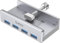 ORICO USB 3.0 Hub, USB Hub Clamp, Aluminum 4-Port USB Splitter with 4.92 FT USB Data Cable, Desktop Powered USB Hub for Monitors/Desks-Black (Without Power Adapter)