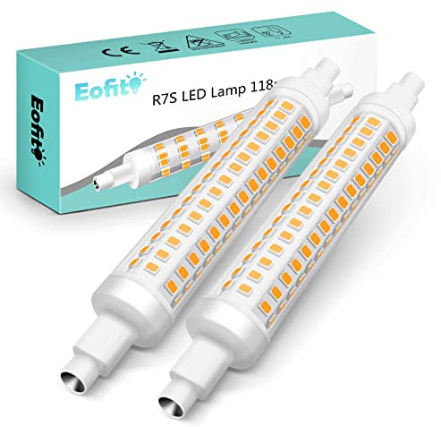 Eofiti R7S LED 118mm 15W Leuchtmittel R7S LED Warmweiß 3000K J118 Doppelsokel Linear Tube Licht 360° Abstrahlwinkel 1300LM Ersatz Für 140W R7S Halogenlampen AC 220V - 240V Nicht Dimmbar 2 Stück