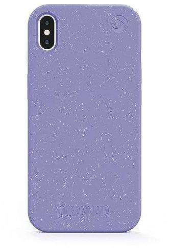 Oceanmata - iPhone X/XS Hülle - Design - Cover iPhone X/XS - Biologische Apple iPhone Hülle Ozean Plastik (Flieder)