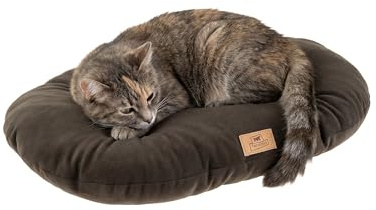 Ferplast Cuscino Cane e Gatto RELAX MICROFLEECE, Cuccia in Caldo e Soffice Micropile per Taglia Piccola, Lettino per Cani Lavabile, 55 x 36 x 12 cm. Marrone