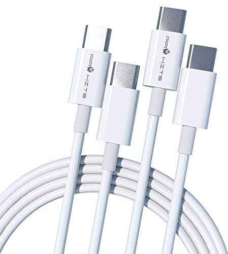 PAWHITS Lots de 2 USB C 1M Câble de Chargement Type C Chargement Rapide Câble USB C vers USB C Compatible avec Google Pixel 5/4/4 XL Samsung Galaxy S22 S21 S2 iPad Air/Pro 2021 2020 et plus(Blanc)