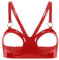 iiniim Women's Hollow Out Open Nipples Bra Lingerie Patent Leather Bra Tops Everyday Bra Clubwear 2# Red XL