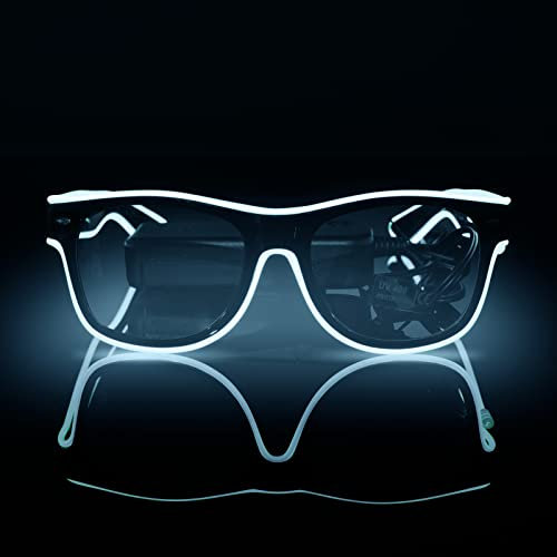 flintronic LED Leuchtende Brille, Wire Neon Rave Brille,Flashing LED Sonnenbrille Kostüme für Cosplay, Bar, Club, Partybrille, Geschenk, Party Gadgets, Halloween, EDM