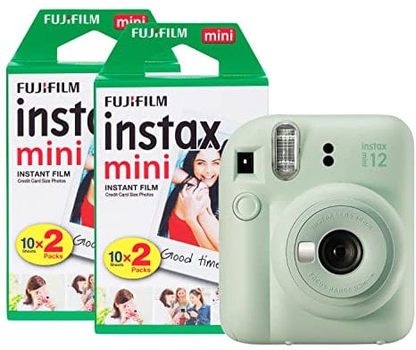Fujifilm Instax Mini 12 Instant Camera with 40 Shot Film Pack - Mint Green