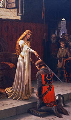 Kunstdruck/Poster: Edmund Blair Leighton Der Ritterschlag - hochwertiger Druck, Bild, Kunstposter, 50x85 cm