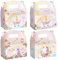 WERNNSAI 12 Pcs Unicorn Party Favor Boxes- Rainbow Unicorn Theme Party Supplies for Girls Pink Treat Boxes Kids Candy Goodies Gift Boxes Birthday Party Decorations