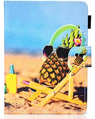 Bspring Hülle für 6 Neu Kindle (11. Generation, 2022/2024), PU-Leder Leichte Schutzhülle mit Auto Schlaf/Wach Funktion Smart Cover für Kindle 2022/2024 e-Reader,Ananas