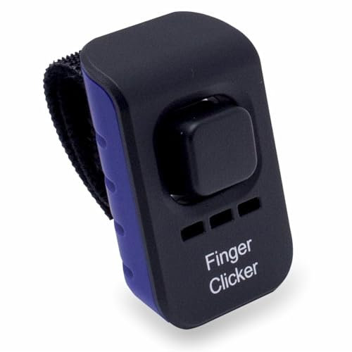 Educator Hundetraining Finger Clicker mit hörbarem Klang für Positive Verstärkung, Verhalten und Gehorsam Haustier Trainer, Blau