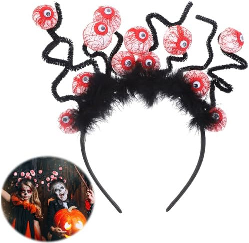 Giugio Augapfel Stirnband Dekor, Halloween Augäpfel Haarband Make Up Stirnband Cosplay Kostüm Halloween Party Haar Accessoires Dekoratives Haarband Zombie Halloween Kostüm Horror Haarreifen