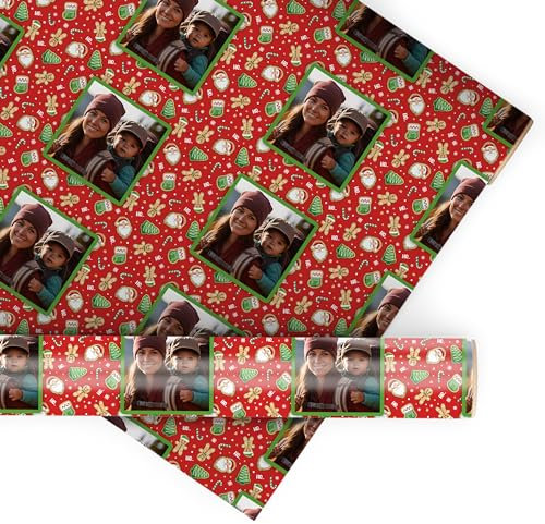 wandmotiv24 Geschenkpapier personalisiert, 100 x 210cm, 2.1 qm, Foto anpassen, Weihnachten, Pfefferkuchen, Fotogeschenk, Geschenk für Freunde und Familie M0062