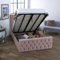 AuGold Beds Upholstered Bed Frame Orion Plush Velvet Small Double Ottoman Bed Frame: Luxurious Comfort in a 4Ft Small Double Ottoman Bed - Pink Plush