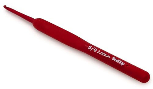 Frida's Wollhaus Tulip Etimo Red Häkelnadel mit Komfortgriff glatte Hakenspitze griffig 15 Größen (3,0 mm)